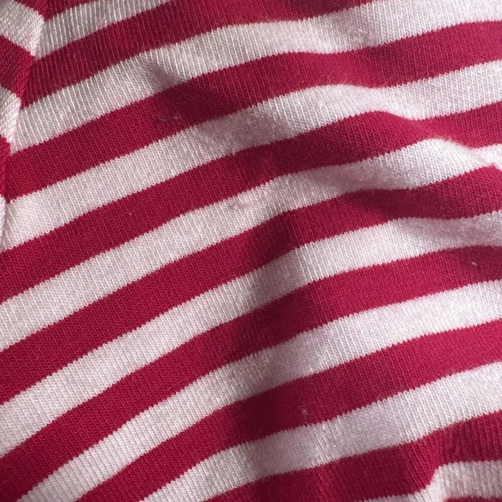 Vintage Speedo Swimsuit One Piece Red White Striped Chevron V-Neck USA Small